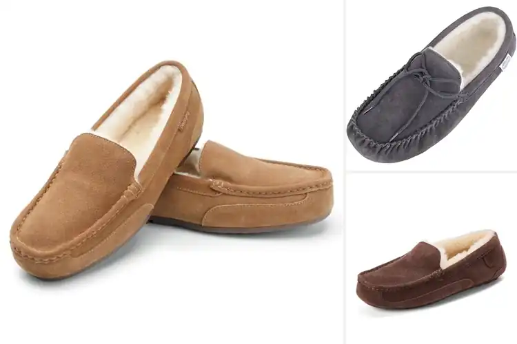 Detailed view of Best Men’s Sheepskin Slippers