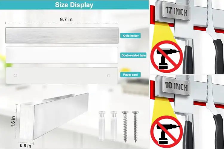 Detailed view of Best No Drill Magnetic Knife Holders